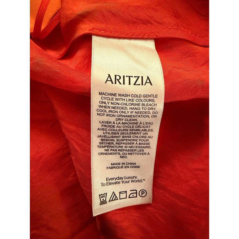 Title: Aritzia Babaton Slip Satin Mini Skirt Orange Coral High Sheen Size 4 - Picture 7 of 7